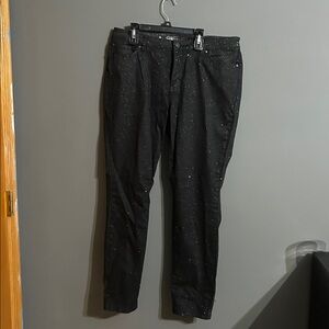 Jennifer Lopez Black Sparkle Skinny Pants